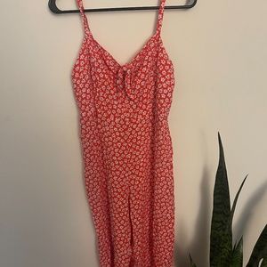 Old Navy orange Floral Jumpsuit Spaghetti Straps Size Medium